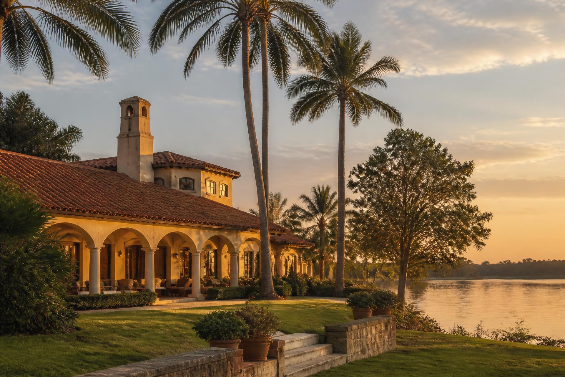 A considered residence at golden hour
